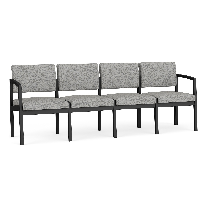 Lesro Industries Steel Waiting Reception 4 Seat Sofa Steel Frame in Gray