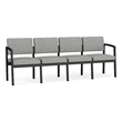 Lesro Industries Steel Waiting Reception 4 Seat Sofa Steel Frame in Gray