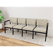 Lesro Industries Steel Waiting Reception 4 Seat Sofa Steel Frame in Brown