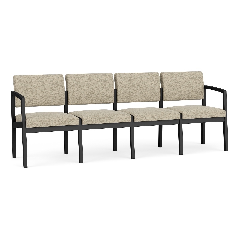 Lesro Industries Steel Waiting Reception 4 Seat Sofa Steel Frame in Brown