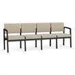 Lesro Industries Steel Waiting Reception 4 Seat Sofa Steel Frame in Brown
