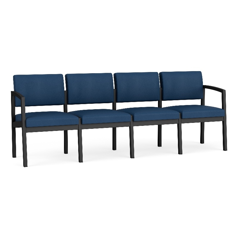 Lesro Industries Steel Waiting Reception 4 Seat Sofa Steel Frame in Blue