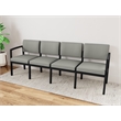 Lesro Industries Steel Waiting Reception 4 Seat Sofa Steel Frame in Gray