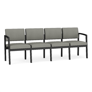 Lesro Industries Steel Waiting Reception 4 Seat Sofa Steel Frame in Gray
