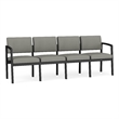 Lesro Industries Steel Waiting Reception 4 Seat Sofa Steel Frame in Gray