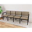 Lesro Industries Steel Waiting Reception 4 Seat Sofa Steel Frame in Brown