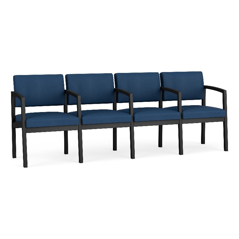 Lesro Industries Steel Waiting Reception 4 Seat Tandem Seating  in Blue