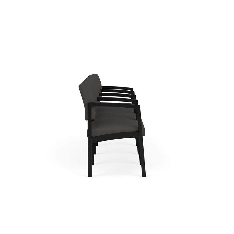 Lesro Industries Steel Waiting Reception 4 Seat Tandem Seating  in Gray