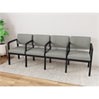 Lesro Industries Steel Waiting Reception 4 Seat Tandem Seating  in Gray