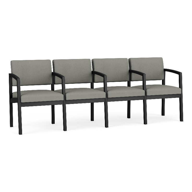 Lesro Industries Steel Waiting Reception 4 Seat Tandem Seating  in Gray