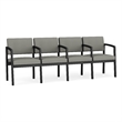 Lesro Industries Steel Waiting Reception 4 Seat Tandem Seating  in Gray