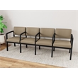 Lesro Industries Steel Waiting Reception 4 Seat Tandem Seating  in Brown