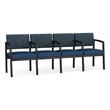 Lesro Industries Steel Waiting Reception 4 Seat Tandem Seating  in Blue