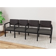 Lesro Industries Steel Waiting Reception 4 Seat Tandem Seating  in Gray