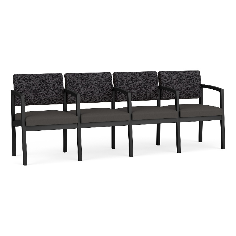 Lesro Industries Steel Waiting Reception 4 Seat Tandem Seating  in Gray