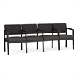 Lesro Industries Steel Waiting Reception 4 Seat Tandem Seating  in Gray