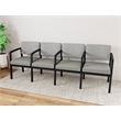 Lesro Industries Steel Waiting Reception 4 Seat Tandem Seating  in Gray