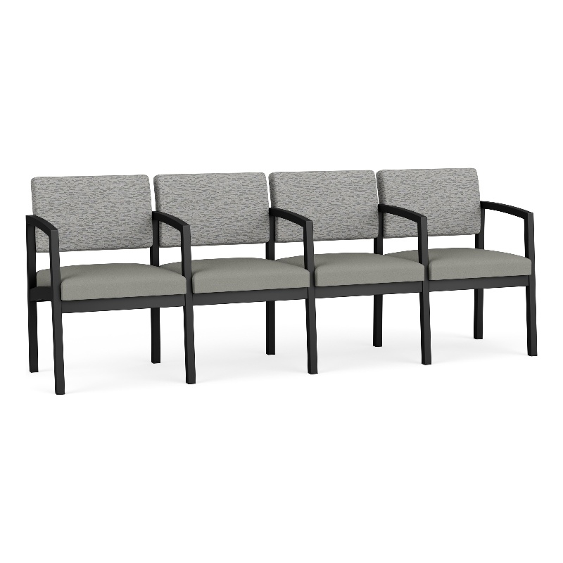 Lesro Industries Steel Waiting Reception 4 Seat Tandem Seating  in Gray