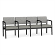 Lesro Industries Steel Waiting Reception 4 Seat Tandem Seating  in Gray