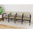 Lesro Industries Steel Waiting Reception 4 Seat Tandem Seating  in Brown