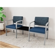 Lesro Industries Steel Reception 2 Chairs With Center Table  in Blue