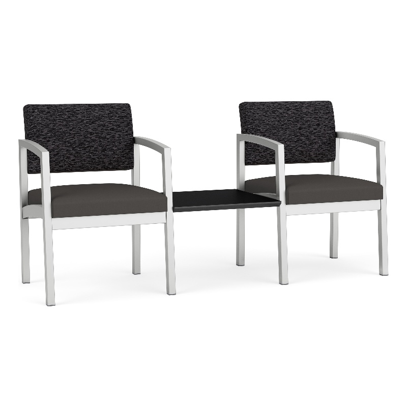 Lesro Industries Steel Reception 2 Chairs With Center Table  in Blue