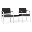Lesro Industries Steel Reception 2 Chairs With Center Table  in Blue