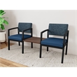 Lesro Industries Steel Reception 2 Chairs With Center Table  in Blue