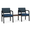 Lesro Industries Steel Reception 2 Chairs With Center Table  in Blue