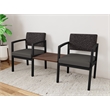 Lesro Industries Steel Reception 2 Chairs With Center Table  in Gray