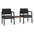Lesro Industries Steel Reception 2 Chairs With Center Table  in Gray