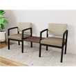 Lesro Industries Steel Reception 2 Chairs With Center Table  in Brown