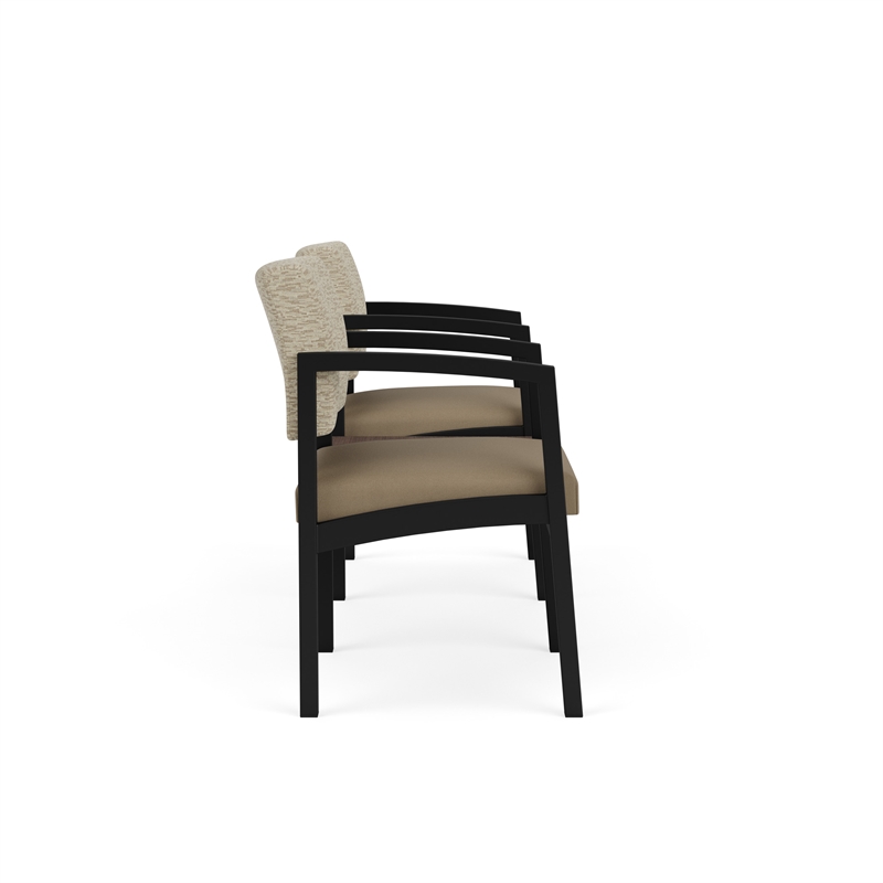 Lesro Industries Steel Reception 2 Chairs With Center Table  in Brown