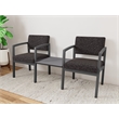 Lesro Industries Steel Reception 2 Chairs With Center Table  in Black