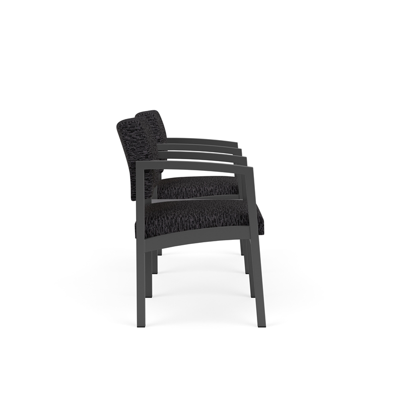 Lesro Industries Steel Reception 2 Chairs With Center Table  in Black