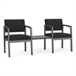 Lesro Industries Steel Reception 2 Chairs With Center Table  in Black