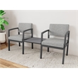 Lesro Industries Steel Reception 2 Chairs With Center Table  in Gray