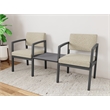 Lesro Industries Steel Reception 2 Chairs With Center Table  in Brown