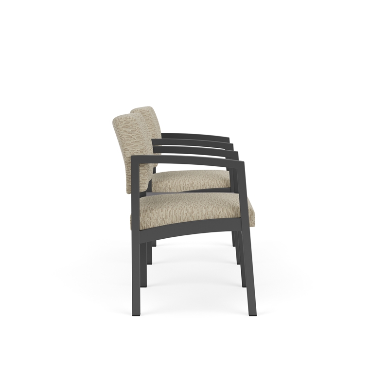 Lesro Industries Steel Reception 2 Chairs With Center Table  in Brown
