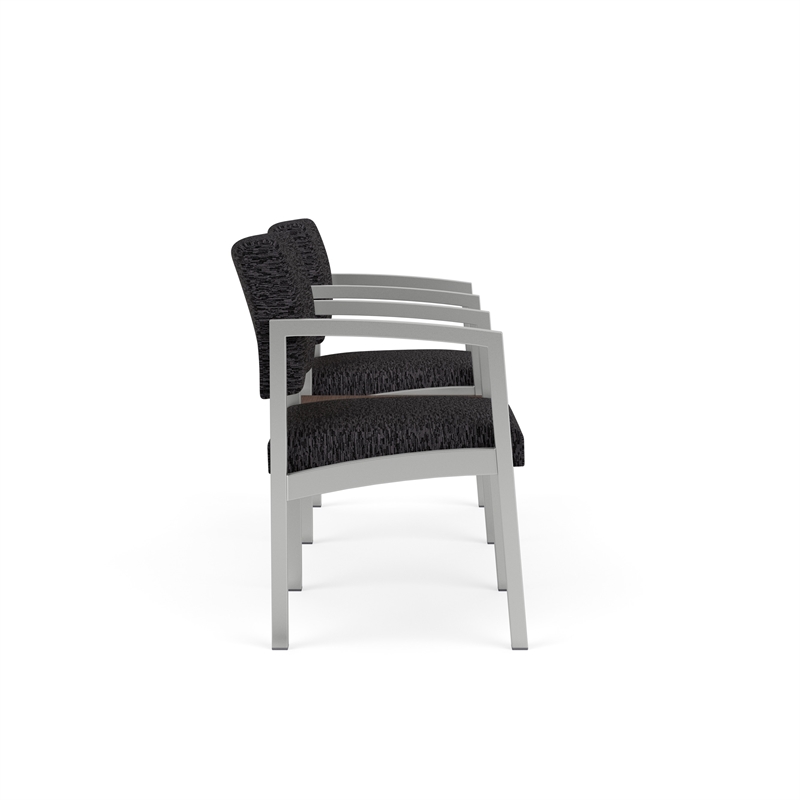 Lesro Industries Steel Reception 2 Chairs With Center Table  in Black