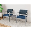 Lesro Industries Steel Reception 2 Chairs With Center Table  in Blue