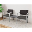 Lesro Industries Steel Reception 2 Chairs With Center Table  in Gray