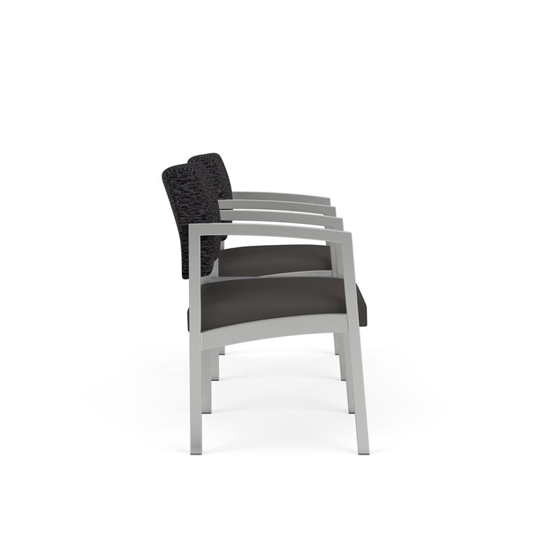 Lesro Industries Steel Reception 2 Chairs With Center Table  in Gray