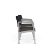 Lesro Industries Steel Reception 2 Chairs With Center Table  in Gray
