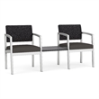 Lesro Industries Steel Reception 2 Chairs With Center Table  in Gray