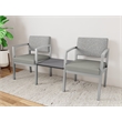Lesro Industries Steel Reception 2 Chairs With Center Table  in Gray