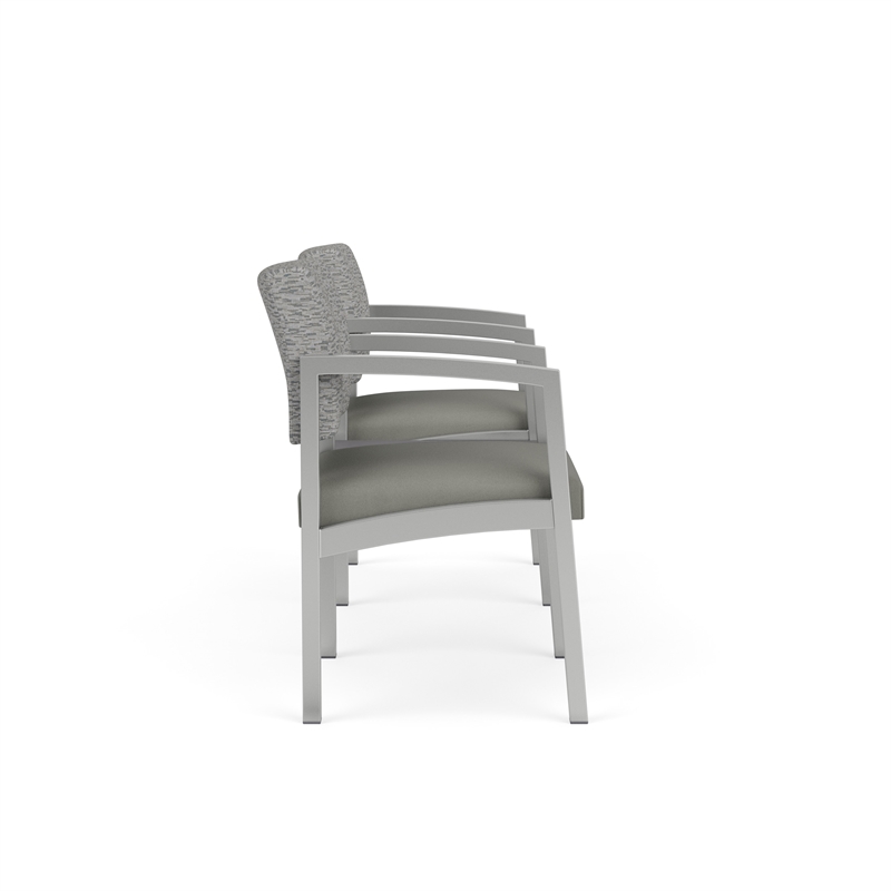 Lesro Industries Steel Reception 2 Chairs With Center Table  in Gray