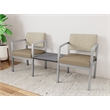 Lesro Industries Steel Reception 2 Chairs With Center Table  in Brown