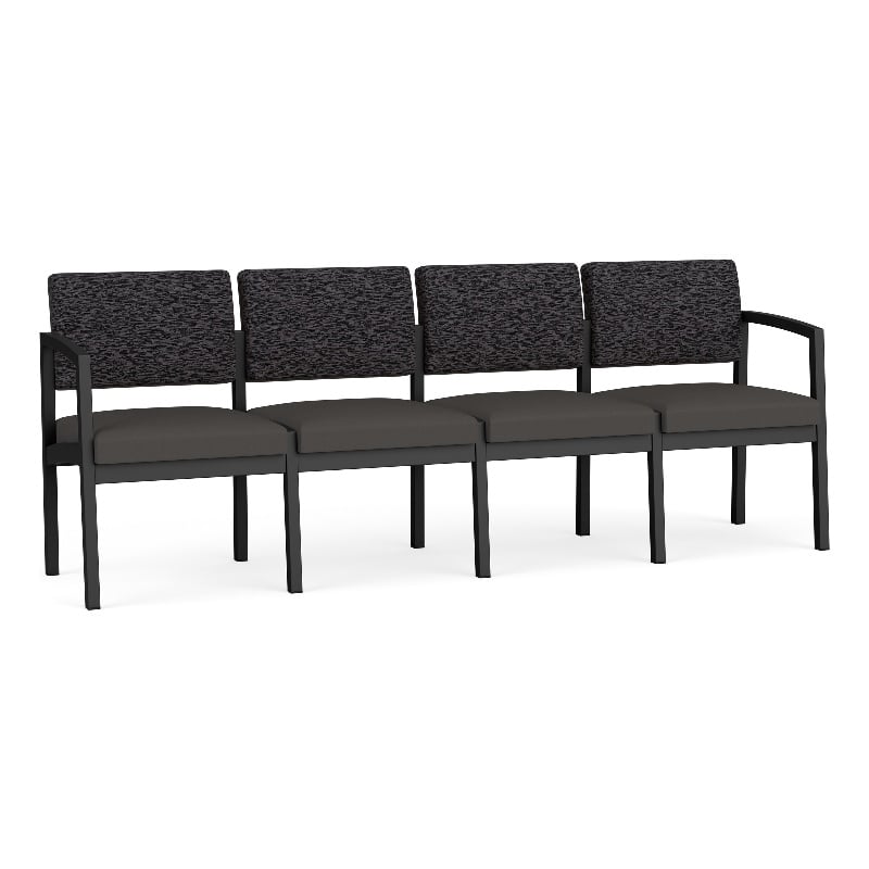 Lesro Industries Steel Waiting Reception 4 Seat Sofa Steel Frame in Gray