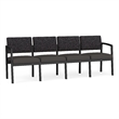 Lesro Industries Steel Waiting Reception 4 Seat Sofa Steel Frame in Gray